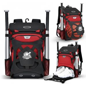 BAGNN Baseball Backpack for Adult and Youth, Large Capacity Lightweight Softball Bag With Shoe Compartment and Fence Hook for TBall Bat & Equipment, Waterproof for Helmet, Gloves