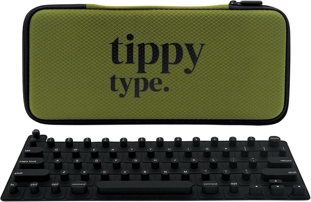 TIPPY TYPE Raised Keyboard Cover for Long Nails - Fits MacBook Pro & Air, iPad 13", & Magic Keyboard (No Numpad) -Silicone -The Original -Comfortable Typing, Quiet, Nail Protection (Matte Black)