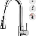 Kitchen Faucet with Pull Down SprayerBrushed Nickel Kitchen Sink Faucet with 3 Modes304 Stainless Steel Faucet for Kitchen Sink RV Laundry Farmhouse Bar