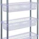 Kitchen Details Basket Shelf | 4 Tier | Slim | Great for Kitchen | Bathroom | Pantry | Bedroom | Closet | Home Organization | Clear