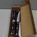 Serrated-Steak Knives Set of 12, Black Full-Tang Triple Rivet Steak Knife Sets, 4.5 Inch, For Kitchen Restaurant Tableware Camping ,Dishwasher Safe, Stainless Steel Sharp Blade