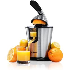 Eurolux Premium Electric Orange Juicer | Stainless Steel Citrus Squeezer With New Ultra-Powerful Motor and Soft Grip Handle for Effortless Juicing, Auto Shutoff, Dishwasher-safe Parts