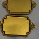 NIKKY HOME Small Jewelry Dish Ring Holder, Set of 2 Vintage Trinket Display Decorative Metal Tray Classy Birthday Gifts, Gold