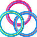 JEEFUD Flying Disc for Kids Adults 11 inch Flying Ring, 3 Pack Beach Backyard Sports Play Soft Discs, Sport Outdoor Toy Gift for 4+ Year Old Boys Girls Family (3PCS (BluePink&Turquoise))