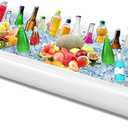 Inflatable Ice Serving Buffet Bar with Drain Plug - BBQ Picnic Pool Party Supplies Buffet Salad Food & Drinks Tray for Party Picnic & Camping (Pack of 1, 53 x 25.6 inches)