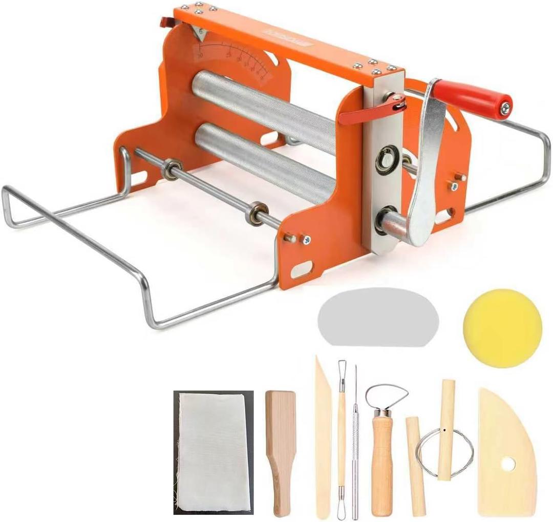 Hand cranked Ceramic Slab Machine, Slab Roller for Clay Pottery, Manual Ceramic Clay Press Slab Machine.