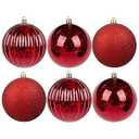 4in Large Christmas Ornaments Shatterproof Christmas Ball Ornaments Giant Xmas Tree Decoration Decorative Hanging Mercury Balls for Party, Home, Holiday (Red, 6pc)