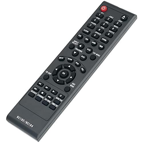 Pack Of 2, NC180UH NC180 NC184UH NC184 Replace Remote Control fit for Funai DVD VCR ZV427FX4A ZV427FX4 ZV427FX4 A, Sanyo DVD VCR FWZV475F