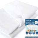 Moonsea Mattress Topper Cover (Cover Only) Twin Size, 3-4 Inch Zippered Viscose Made from Bamboo Cover for Latex Mattress Topper, Removable Memory Foam Mattress Topper Cover with Straps