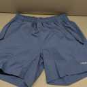 HOTake Mens Corduroy Shorts Casual 7 Inch Elastic Waist Drawstring Summer Beach Loose Fit Shorts (Blue, M)