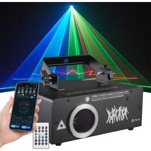 DJ Laser Light with App Control, 3D Animation Laser Projector for Party, Support Custom Drawing, Text Playback, Personalized Program, DMX Music Sound & Remote Laser Machine for Stage, Disco, Club, Bar
