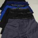 Hanes Men's Value Performance Stretch Boxer Brief Underwear, Moisture-Wicking, 6-Pack (Large, Black/Blue/Grey)