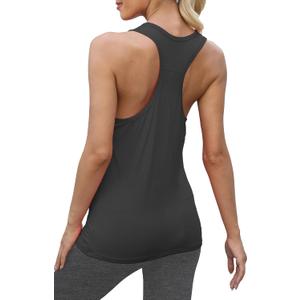 Bestisun Racerback Workout Athletic Tank Tops Sleeveless Yoga Gym Shirts for Women (Black, XL)