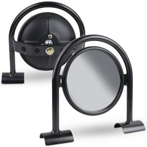 Offroad Side View Mirror Round Convex Glass Mirrors for 1.75" Roll Bars, Heavy-Duty UTV Side Mirrors for Polaris RZR, SxS, Dune Buggy Easy Install, Universal Fit.