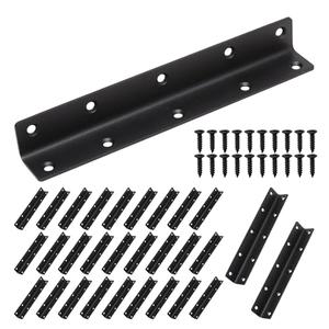 Redunest L Bracket, Heavy Duty Corner Brace, 30 Pack 8" Metal Shelf Bracket Angle Bracket for Shelves, Black Metal Braces for Wood, 200mm Overall Length