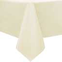 sancua 100% Waterproof Rectangle PVC Tablecloth - 60 x 120 Inch - Oil Proof Spill Proof Vinyl Table Cloth, Wipe Clean Table Cover for Dining Tables, Buffet Parties and Camping, Beige