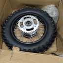 10" Rear Wheel Rim Tire Assembly 12mm Bearing for 50cc 70cc 90cc 110cc Dirt Pit Pro Trail Bike CRF50 DRZ70 PW50 BBR50 TTR50 DRZ50 SSR 3.00-10 80/100-10 1.4x10 (Tire 3.00-10 No Drum Brake)