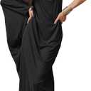 KOH KOH Womens Long Cowl Neck Flowy Grecian Goddess Single Sleeve Maxi Dress (Large, Black)