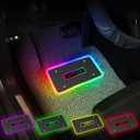 Car LED Lights for Floor Mats, Interior Car LED Strip Lights with App Control, Luminous Ambient Neon Lighting Kits, Universal Automotive Floor Mats (Plaid - USB, 4)
