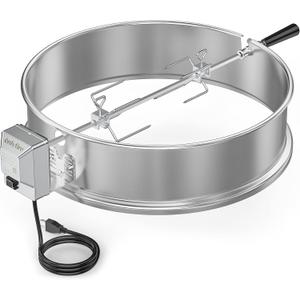 onlyfire Stainless Steel Rotisserie Ring Kit for Weber 22 Inch Charcoal Kettle and Other Similar Grills