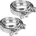 JOIKIT 2 Pack 4 Inch Exhaust V Band Clamp Stainless Steel V Band Clamp with Male Female Flanges for Turbo Pipes, Exhaust System, Downpipe Assembly,Fits 4" OD Pipes