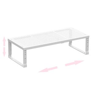 Asiingkel Metal Stackable Expandable Storage Shelf  MultiFunctional Home Storage Shelf, Suitable for Kitchen, Cabinet，Bathroom, Office, Garage, etc.（1PACK/White/Large