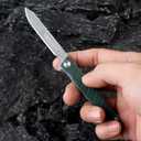 G016 Mini Slim Folding Scalpel with 5pcs #24 and 5pcs #60 G10 Handle with Liner Lock, Utility EDC Pocket Knife with Back ClipGreen