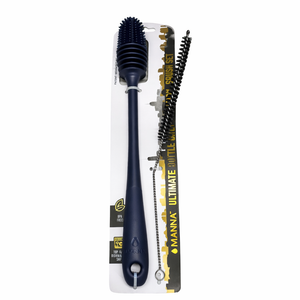 Bottle Cleaning Brush Silicone Long Handle, Black, 1 Count, 1 x Brush, Bottle, Vase, Container, Glass, Pitcher, Blender, Dish