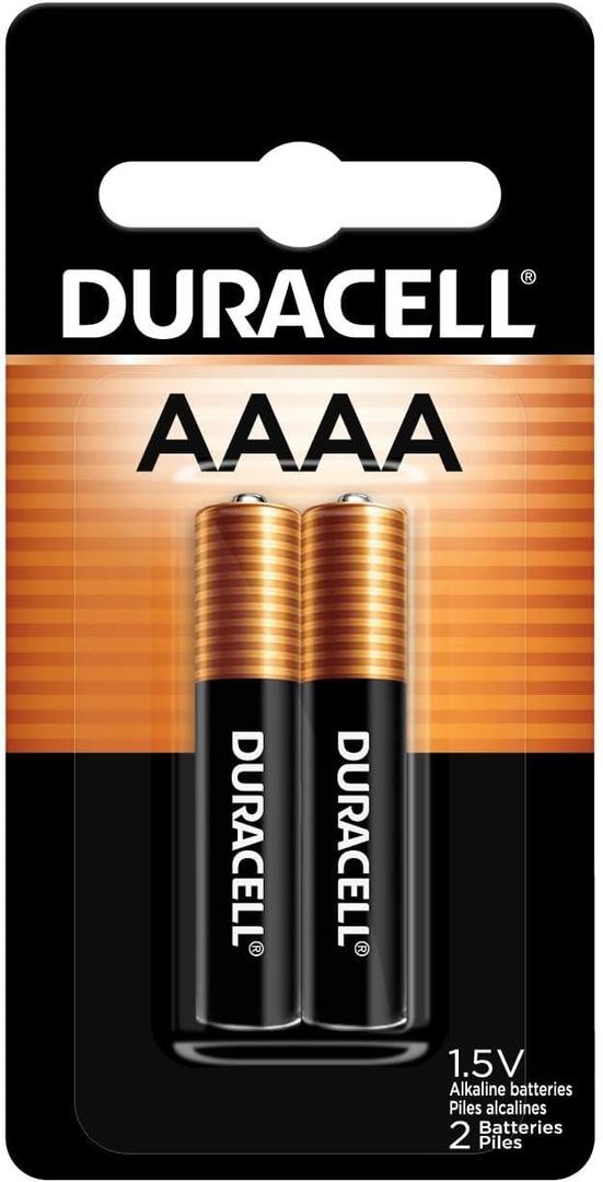 Duracell AAAA 1.5V Batteries, 2 Count (Pack of 1), AAAA 1.5 Volt Alkaline Battery, Long-Lasting for Cameras, Styluses, Flashlights and More