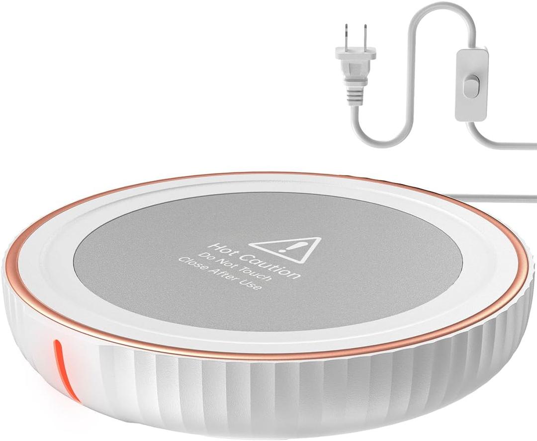 HouseGem Large Candle Warmer Plate - Coffee Cup Mug Warmer for Desk, Candle Melter, Electric Mug Heater for Beverages, Milk & Tea, Coffee Accessories Ideal Gifts Keep Cup Warm (White)