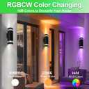 wowlite RGB Up and Down Lights Outdoor Wall Sconce, Smart Exterior Lighting Fixtures with GU10 Bulb, Dimmable Color Changing Wall Mounted Light, 1200LM Exterior Lights for House Compatible with Alexa, 3 Pack