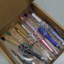 Sayglossy 40 Pcs DIY Beaded Pens Kit, 10 Rhinestone Glitter Beadable Pens with Refills & Bags & Card (Beads Not Included) for Cute Craft Gifts Making School Supplies Office Accessories(Mini Beads)