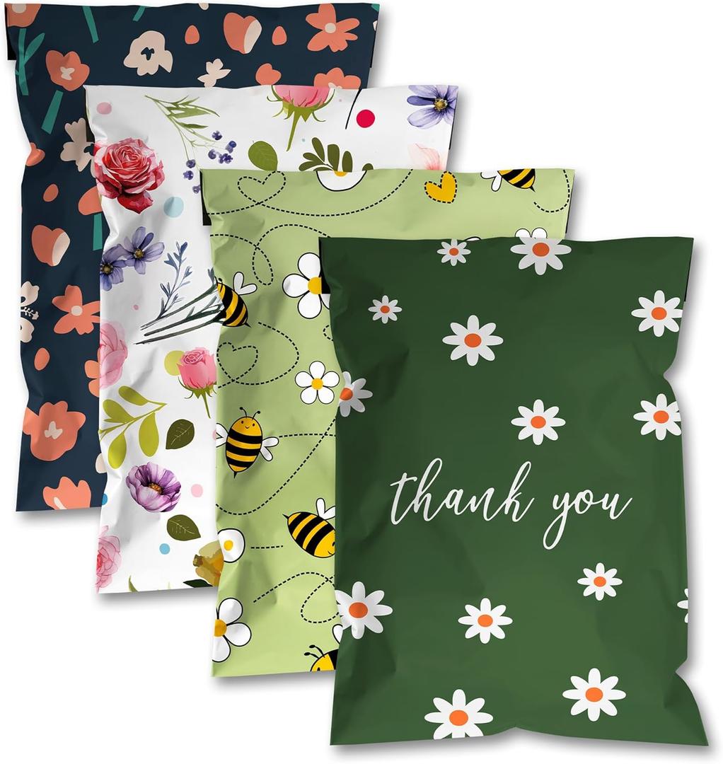 Poly Mailers-10x13 Inch Variety Pack of 10025pcs Each Print Strong Adhesive Shipping Bags for Clothing, Waterproof and Tear Proof Mailing Envelopes - Mixed Print