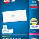 Avery Easy Peel Printable Address Labels with Sure Feed, 1" x 2-5/8" Customizable Stickers, White, 750 Blank Mailing Labels, Great for Mailing, Shipping, and More (5260)