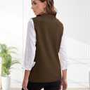 Womens Mock Neck Sweater Vests, Sleeveless Knit Pullover Tops Casual Split Hem Shirt Trendy Going Out Outfits (Brown, XL)