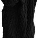 NIUBIA Womens Casual Long Sleeve Open Cardigan Warm Hooded Outwear Coat Cable Knit Long Cardigan Sweaters with Pockets (X-Large, Black)