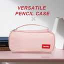 3 x Large pencil case, cute pencil pouch School Supplies Girls, Back to school teen College Stationary (2431-Pink)