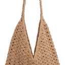 Pleneal Crochet Beach Bags for Women, Summer Beach Tote Bag, Soft Woven Purses Shoulder Bag for Vacation