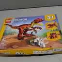 LEGO Creator 3 in 1 Fierce Dinosaur Building Toy for Boys & Girls, Ages 8+ - Gift for Birthdays - Kids Build 1 of 3 Prehistoric Animal Figures - 31379