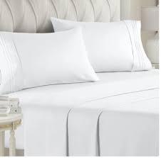 4 pc CGK Linens King Flat Sheet, Fitted Sheet, White