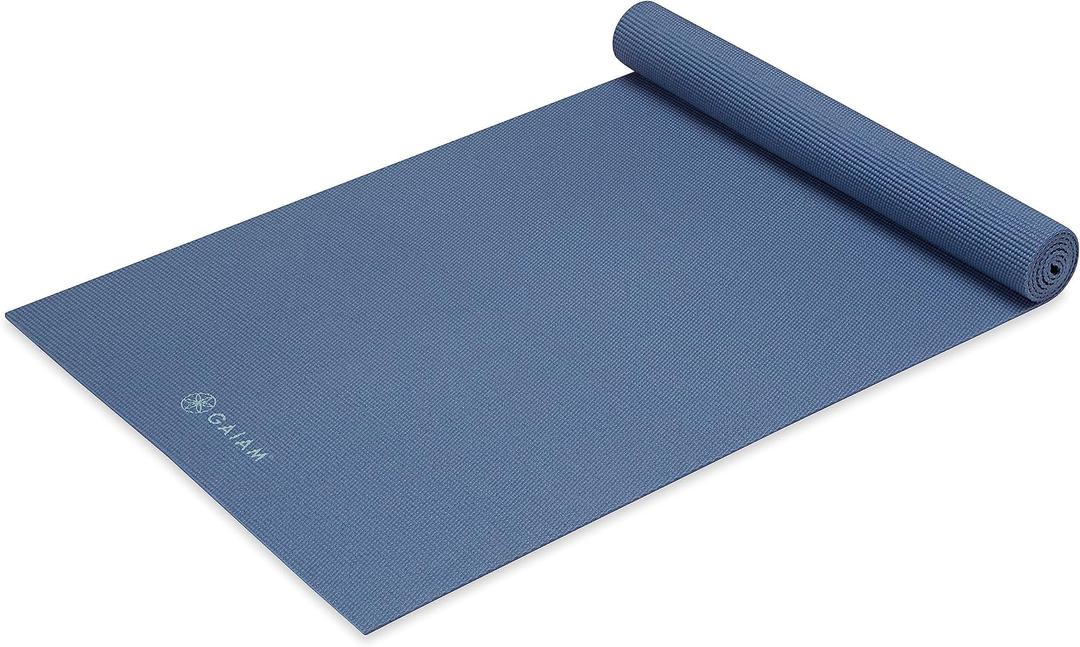 Gaiam Yoga Mat - Premium Solid Thick Non Slip Exercise & Fitness Mat for All Types of Yoga, Pilates & Floor Workouts