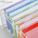 SortRax Plastic Legal Size Hanging File Folders, 12 Pack Pastel Hanging Folders, with Insertable 1/5-Cut Tabs for Filing Cabinets