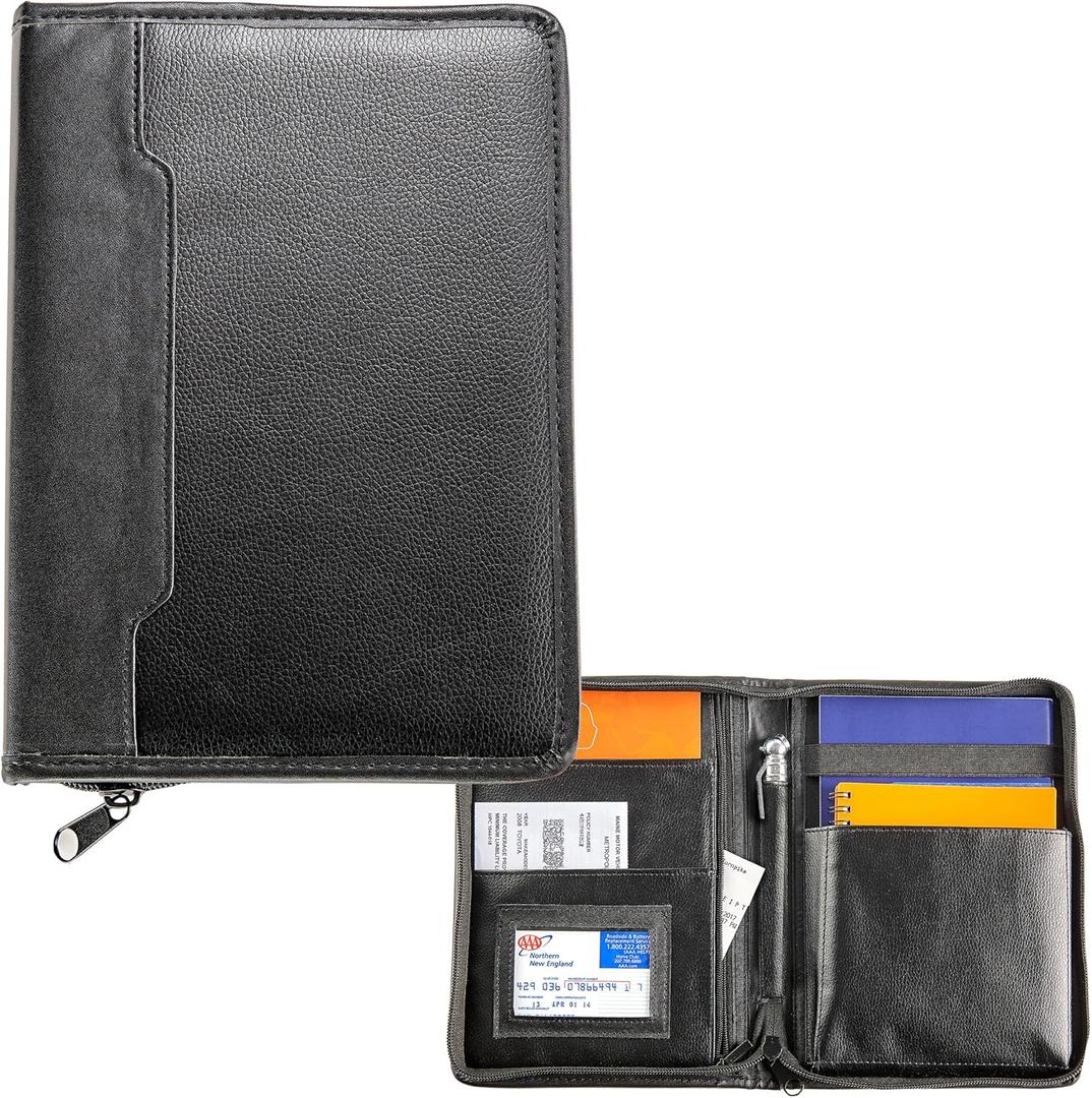 High Road Car Owners Manual Case and Glove Compartment Document Holder - Pebbled Faux Leather Glove Box Organizer for Car, SUV, Truck (Black)