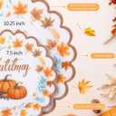 Supernal 60pcs Thanksgiving Plastic Plates Heavy Duty,Fancy Scalloped Plates with Fall Pumpkin and Autumn Maple Leaves, Include 30 Dessert Plate&Dinner Plastic Plate for Thanksgiving Party