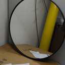 Growsun 28 inch Black Round Mirror, Wall-Mounted Circle Mirror for Bathroom & Living Room Decoration