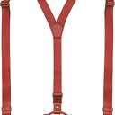 Suspenders for Men Heavy Duty, Adjustable Y Back Design with Strong Double Back Metal Clips, Ideal Mens Leather Suspenders for Groomsmen