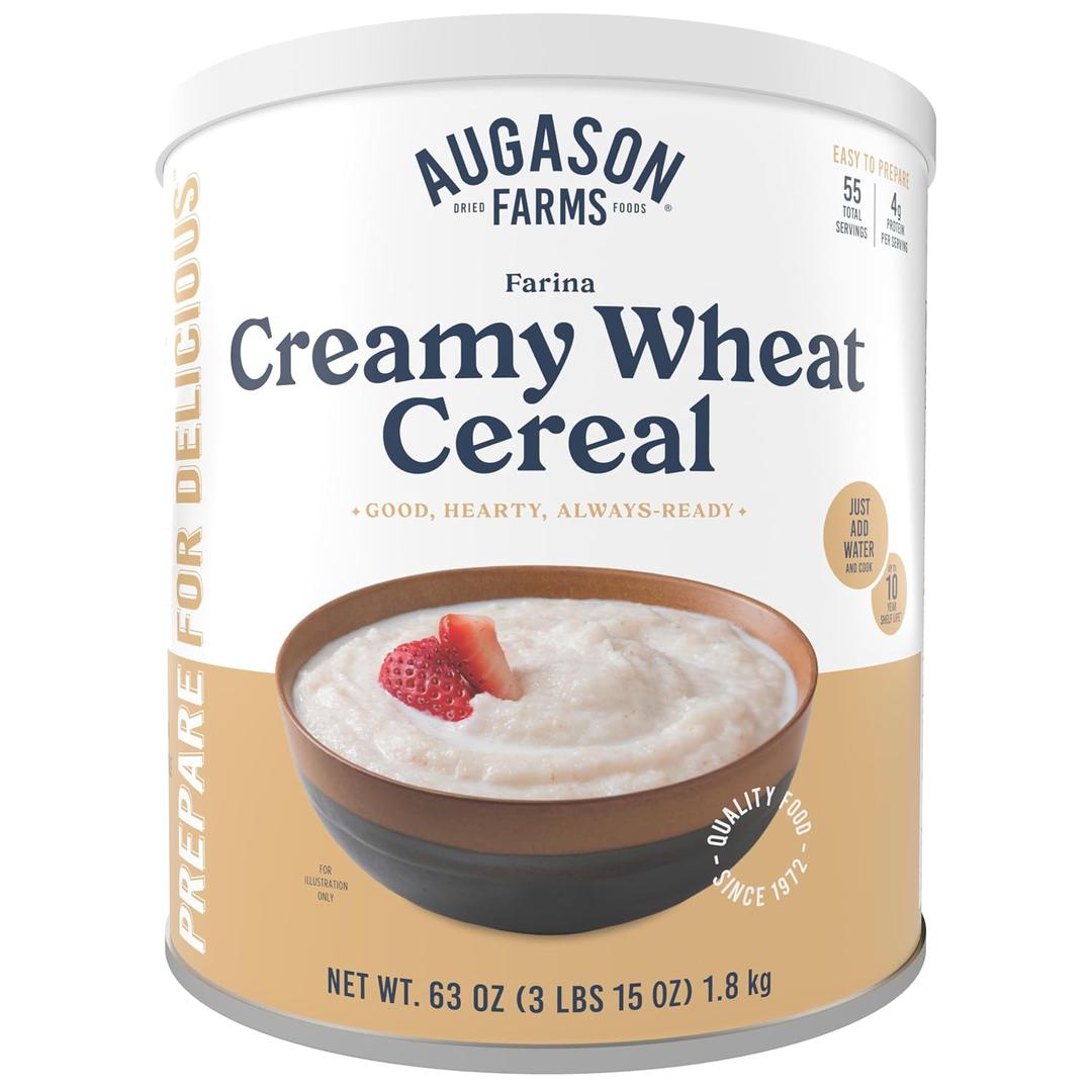 Augason Farms Creamy Wheat Cereal Can (EXP 08/02/26)