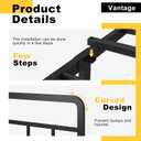 DiaOutro 16 Inch Full Size Bed Frame with Headboard No Box Spring Needed, Heavy Duty Metal Platform with Steel Slat, Mattress Foundation, Easy Assembly, No Noise, Black