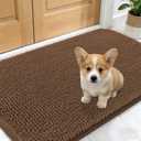 OLANLY Dog Door Mat for Muddy Paws 30x17, Absorbs Moisture and Dirt, Absorbent Non-Slip Washable Doormat, Quick Dry Chenille Mud Mat for Dogs, Entry Indoor Entryway Carpet for Inside Floor, Mocha