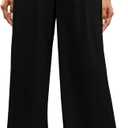 GRAPENT Wide Leg Pants for Women Work Business Casual High Waisted Dressy Pants Flowy Trousers Office (Medium, Petite Black)